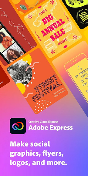Adobe Express app, screenshot 1
