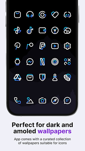 Aline Blue Icon Pack app, screenshot 2