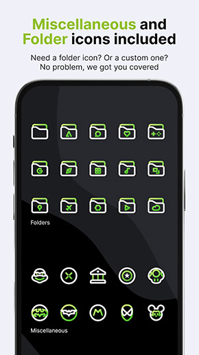 Aline Green Icon Pack app, screenshot 4
