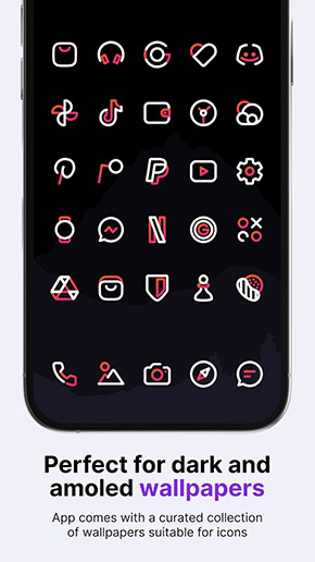 Aline Red Icon Pack app, screenshot 2