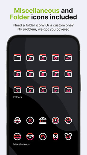 Aline Red Icon Pack app, screenshot 4