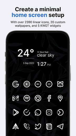 Aline White Icon Pack app, screenshot 1