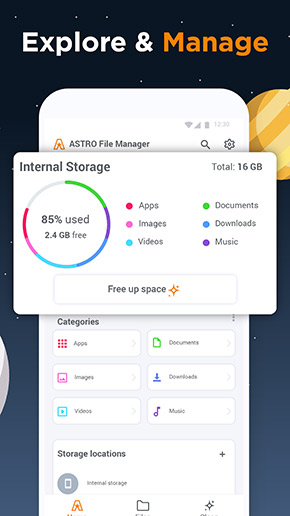 ASTRO File Manager app, screenshot 1