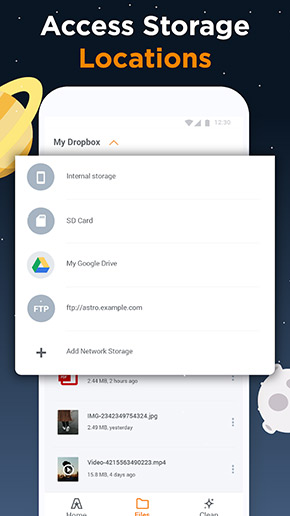 ASTRO File Manager app, screenshot 2