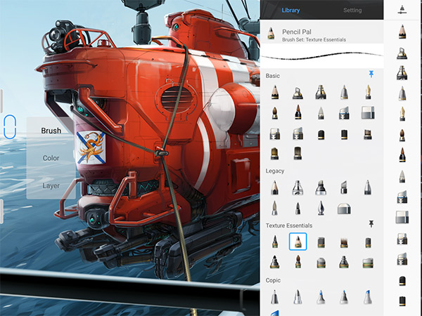 Autodesk SketchBook app, screenshot 1