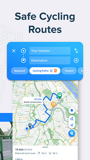 Bikemap app, screenshot 4