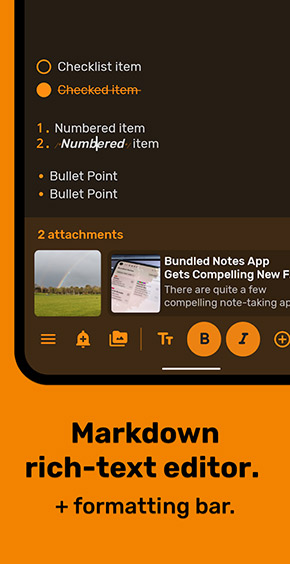 Bundled Notes app, screenshot 3