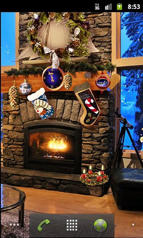 Christmas Fireplace LWP app, screenshot 1