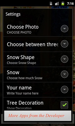 Christmas Fireplace LWP app, screenshot 2