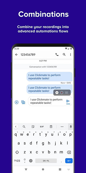 Clickmate app, screenshot 2