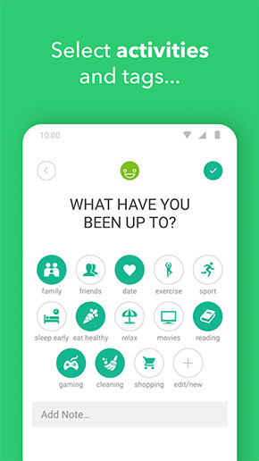 Daylio app, screenshot 3