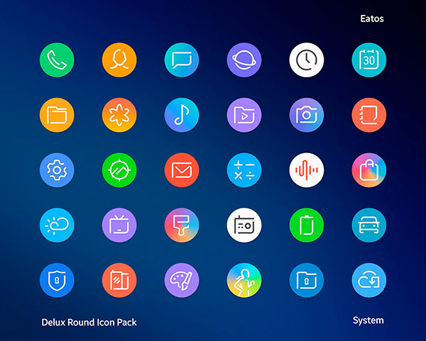 Delux Round Icon Pack app, screenshot 1