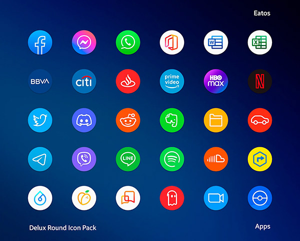 Delux Round Icon Pack app, screenshot 2