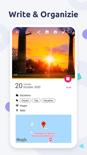 Diaro app, screenshot 3