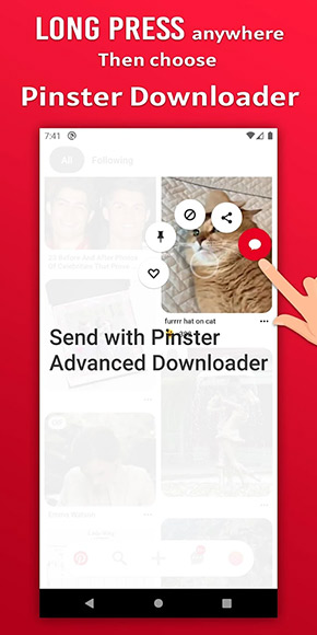 Downloader for Pinterest app, screenshot 1