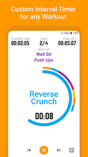 Exercise Timer app, screenshot 1