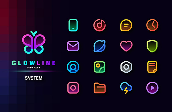 GlowLine Icon Pack app, screenshot 1