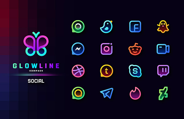 GlowLine Icon Pack app, screenshot 2