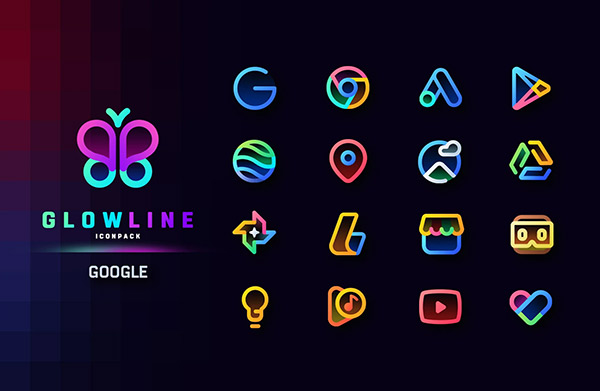 GlowLine Icon Pack app, screenshot 3