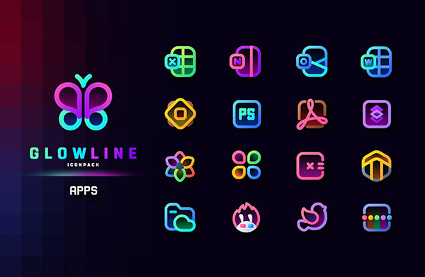GlowLine Icon Pack app, screenshot 5