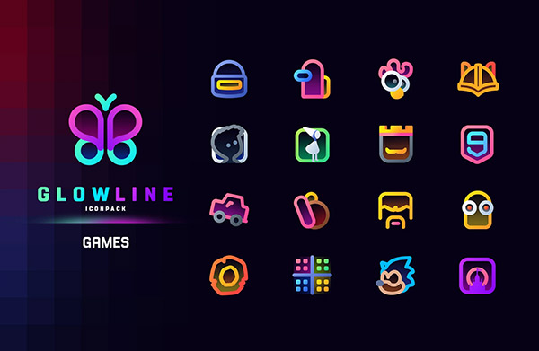 GlowLine Icon Pack app, screenshot 6