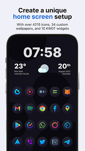 Hera Dark Icon Pack app, screenshot 1