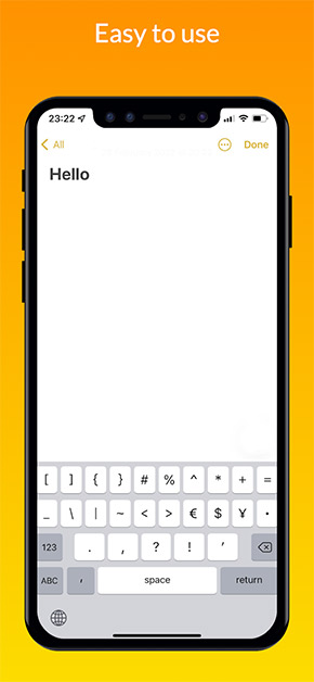 iKeyboard app, screenshot 2