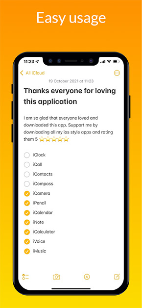 iNote app, screenshot 1