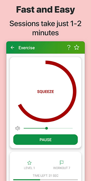 Kegel Trainer app, screenshot 2