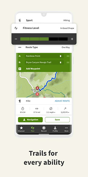 Komoot app, screenshot 3