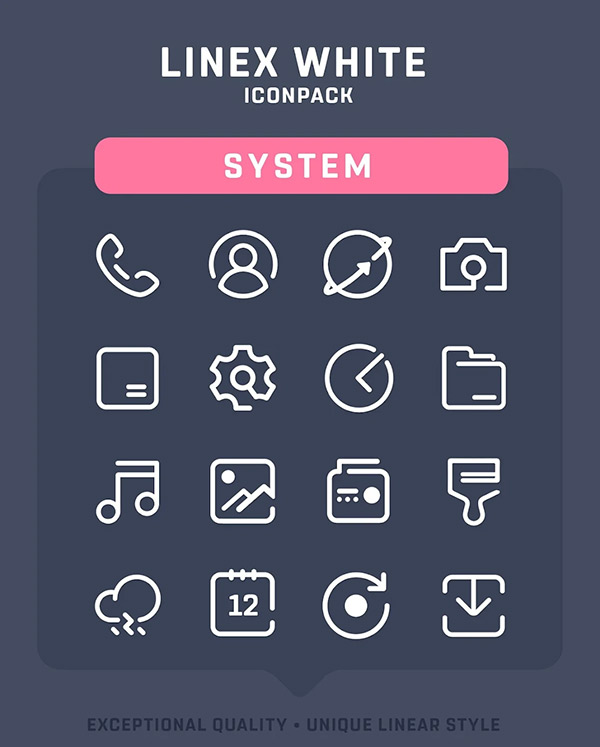 LineX White Icon Pack app, screenshot 1