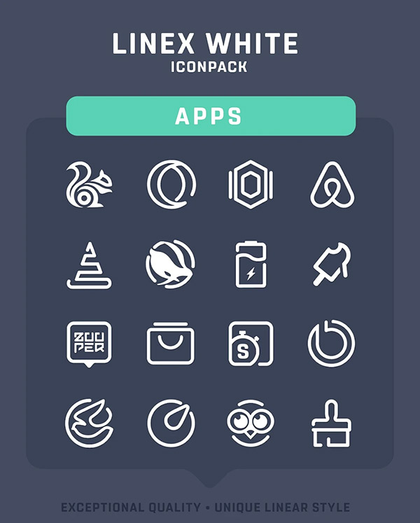 LineX White Icon Pack app, screenshot 4
