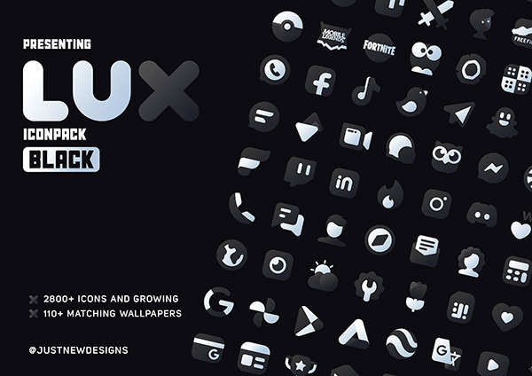 LuX Black Icon Pack app, screenshot 1