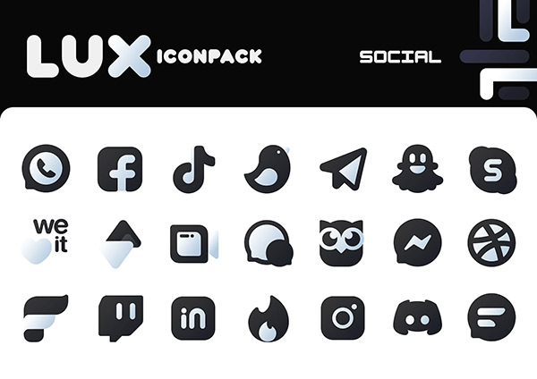 LuX Black Icon Pack app, screenshot 3