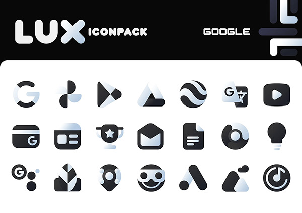 LuX Black Icon Pack app, screenshot 4