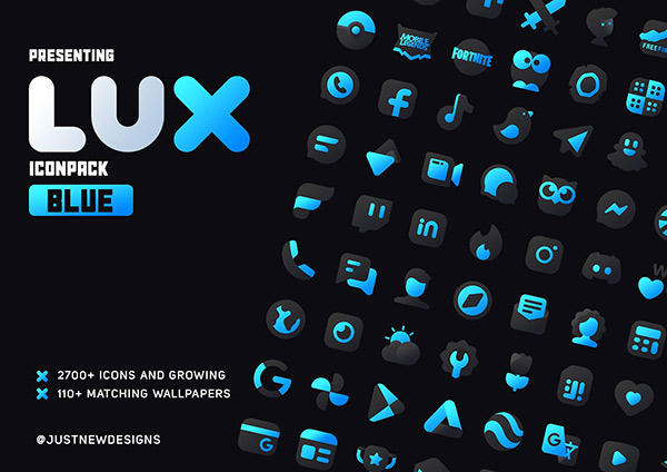 Lux Blue Icon Pack app, screenshot 1
