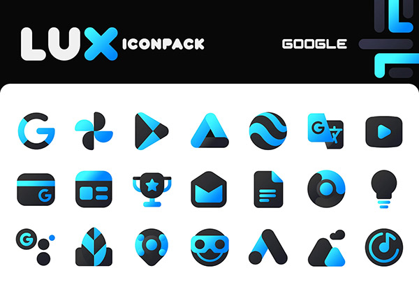 Lux Blue Icon Pack app, screenshot 3