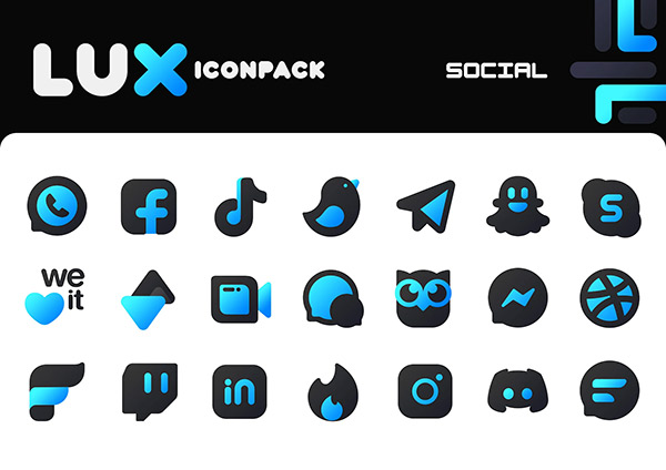 Lux Blue Icon Pack app, screenshot 4