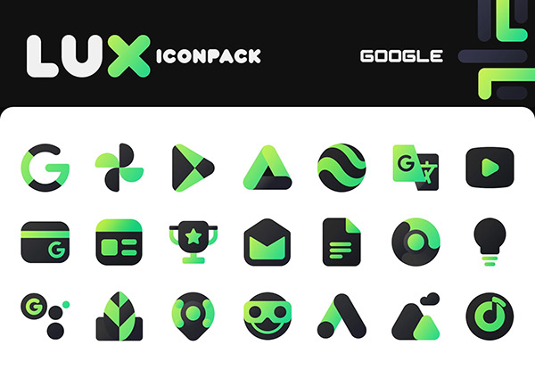 Lux Green Icon Pack app, screenshot 3