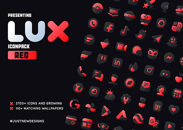 Lux Red Icon Pack app, screenshot 1