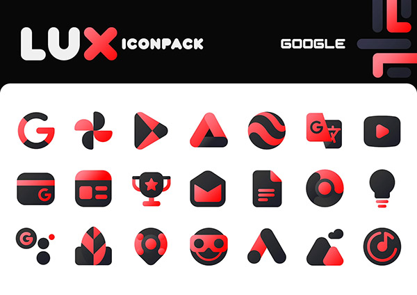 Lux Red Icon Pack app, screenshot 3