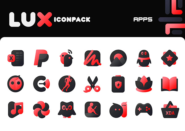 Lux Red Icon Pack app, screenshot 5