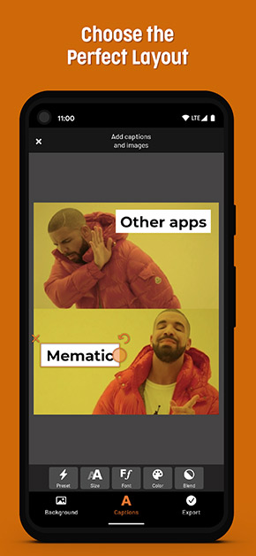Mematic app, screenshot 1