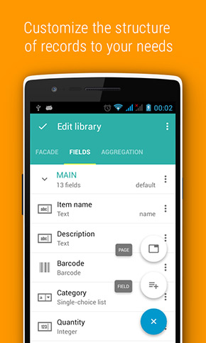 Memento Database app, screenshot 3