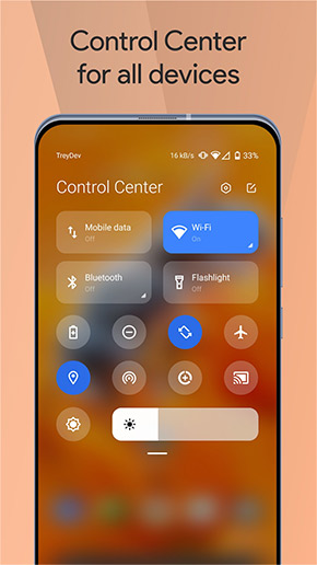 Mi Control Center app, screenshot 1