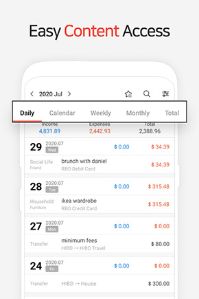 Money Manager app, screenshot 2