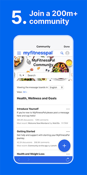 MyFitnessPal app, screenshot 5