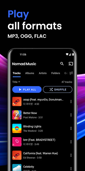 Nomad Music Player app, screenshot 1