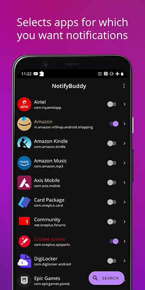 NotifyBuddy app, screenshot 2
