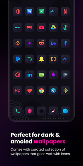 Nova Dark Icon Pack app, screenshot 1